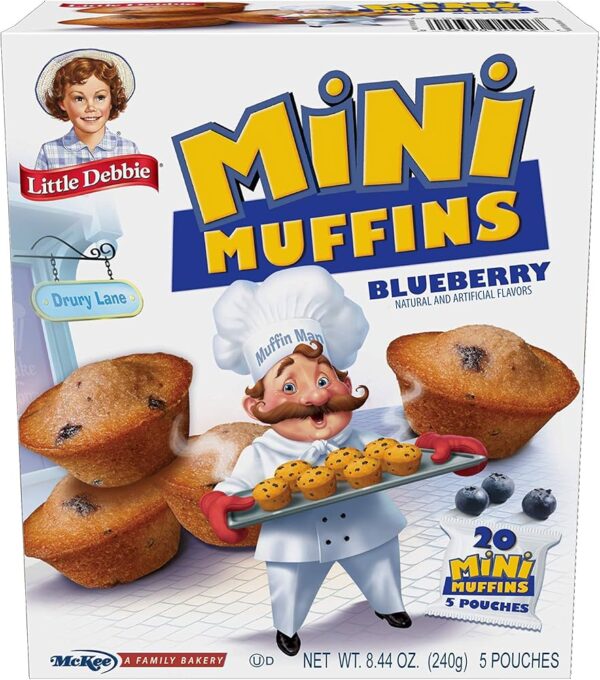 Little Bites Blueberry Muffins, 5 individual packs, (1.65 oz each), Soft Mini Muffins, 8.25 oz Box